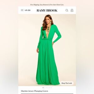 Ramy Brook Martini Jersey Plunging Gown